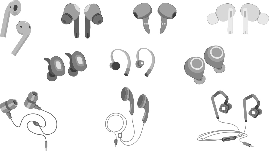 Types of earbuds graphic